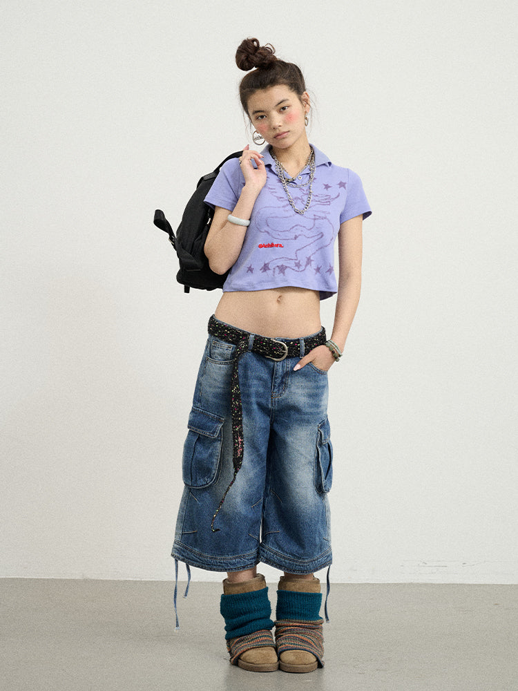 Beach Denim Bermuda Shorts